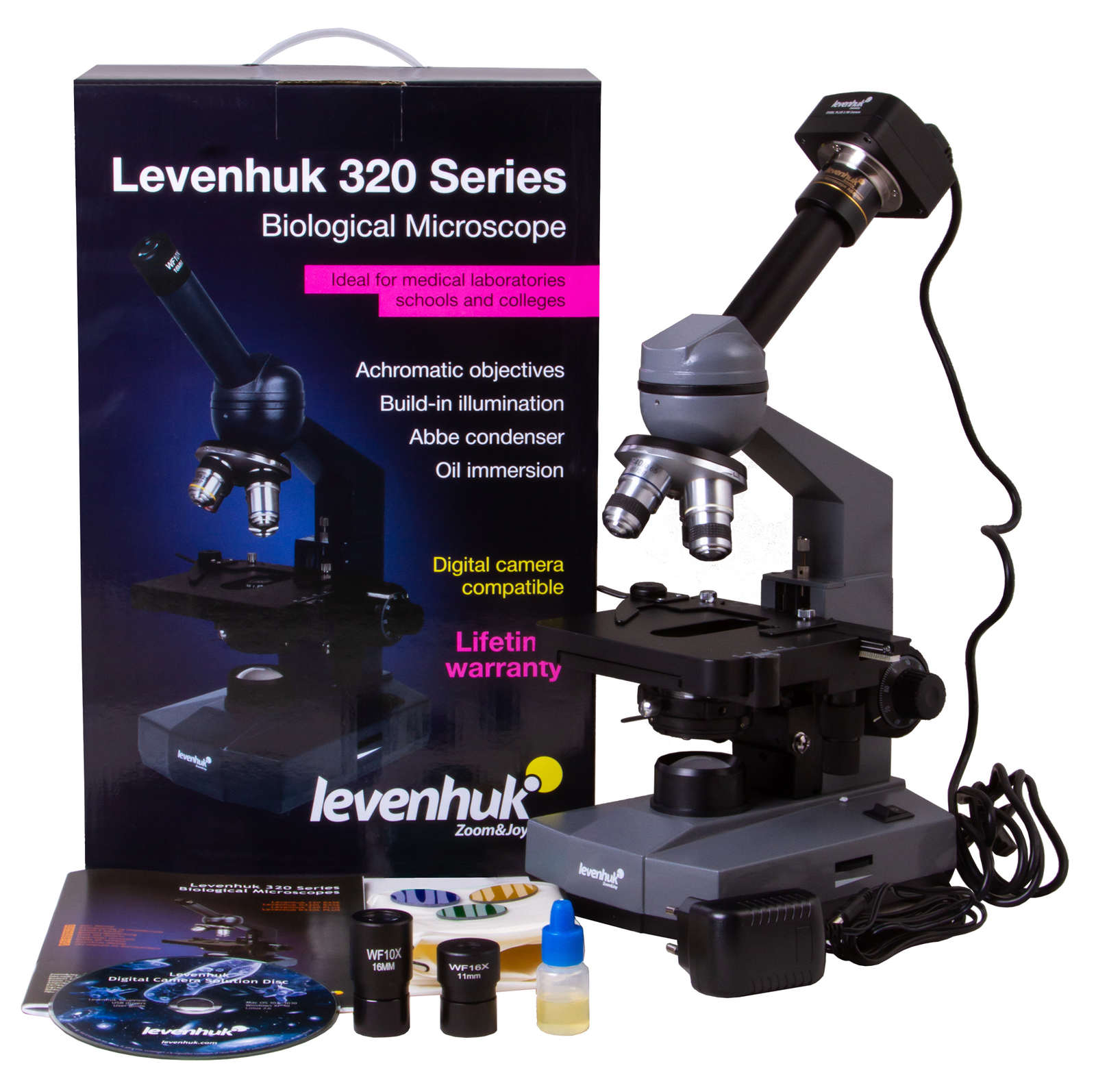 Levenhuk D320L PLUS, 3,1 Мпикс, монокулярный Микроскоп цифровой