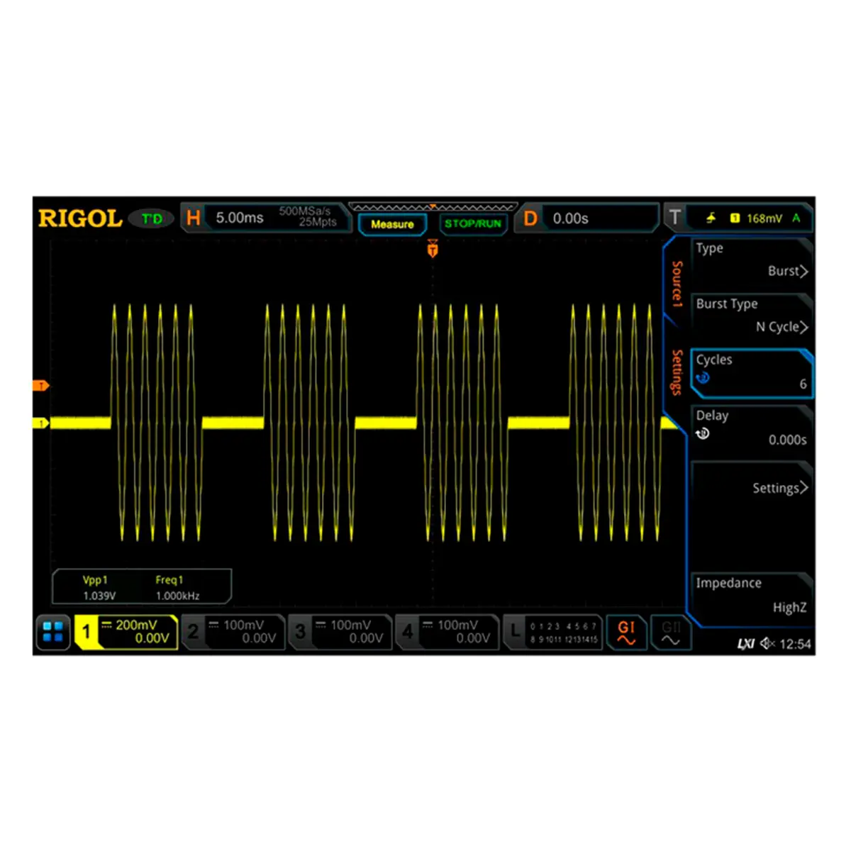 RIGOL MSO7000-AWG опция двухканального генератора сигналов