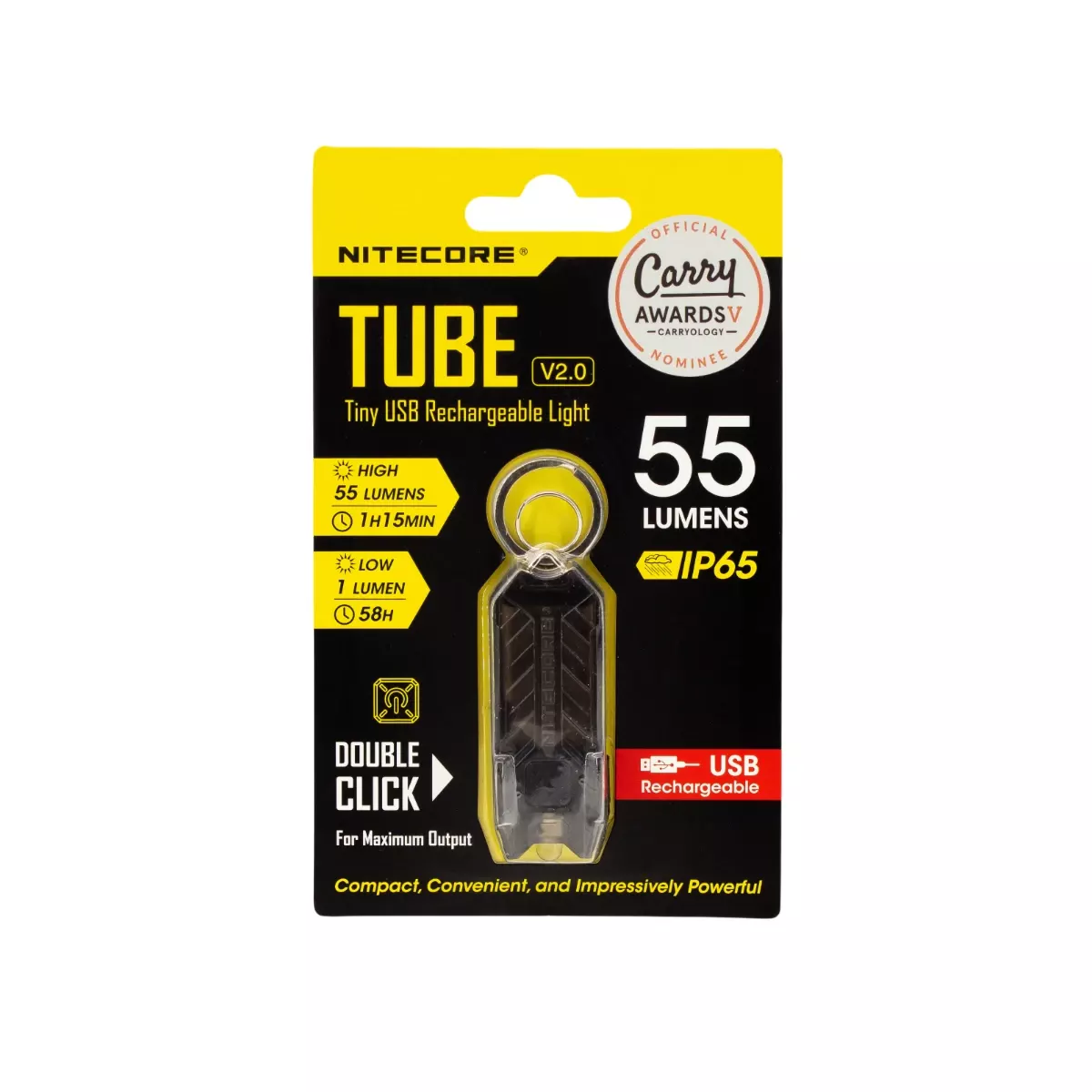 TUBE V2.0 BLACK фонарь-брелок
