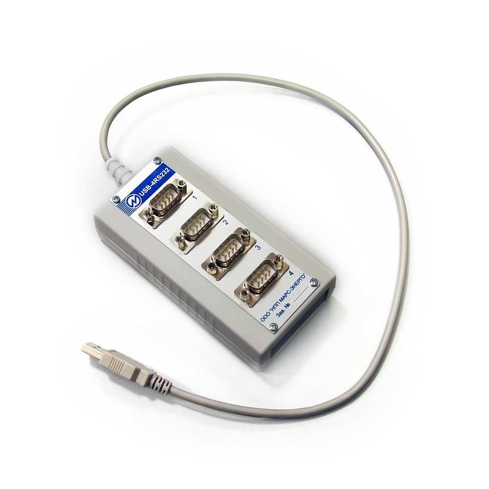 Переходник USB-4COM — для автоматического считывания протоколов поверки из Энергомонитора 3.1КМ на компьютер
