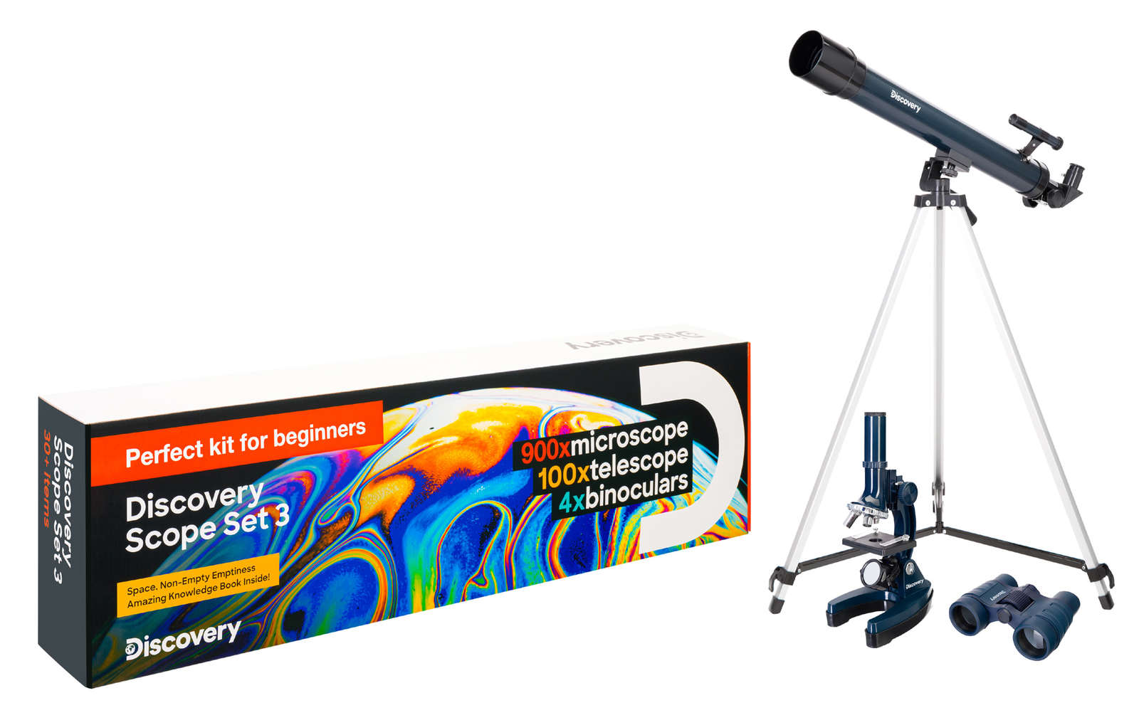Levenhuk Discovery Scope 3 с книгой Набор