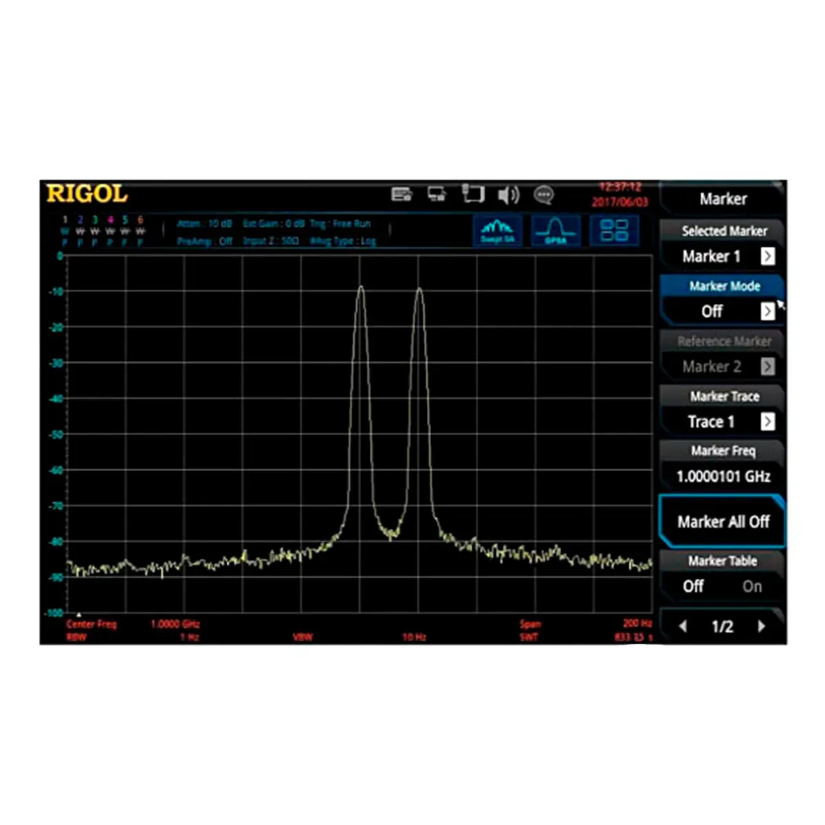 RIGOL RSA3000-BW1 опция полосы RBW от 1 Гц до 10 МГц