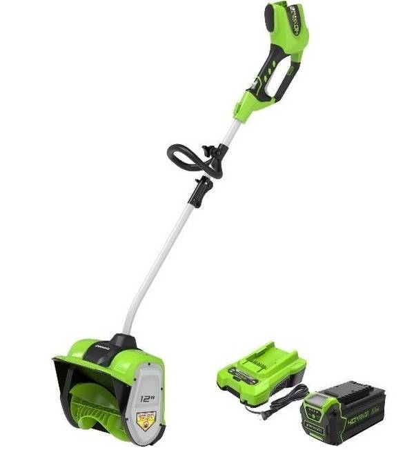 Greenworks GD40SS ручной бесщеточный аккумуляторный снегоуборщик
