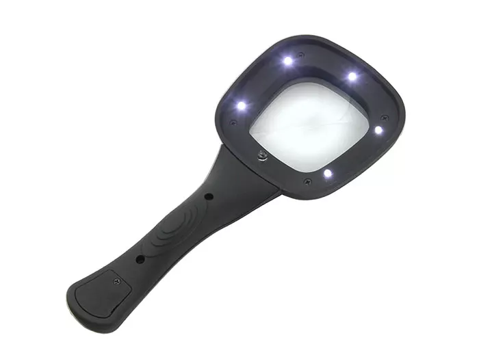Veber 600558 3x, 52x52 мм лупа с ручкой и подсветкой