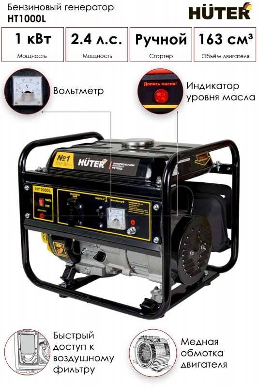 HUTER HT1000L бензиновый генератор