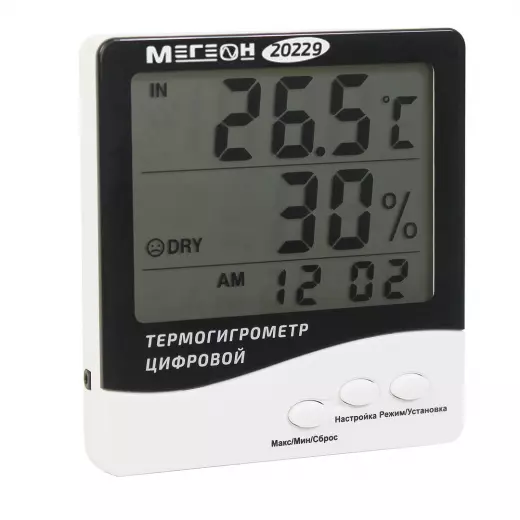 МЕГЕОН 20229 Цифровой настольный термогигрометр с выносным датчиком