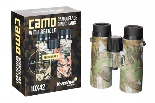 Levenhuk Camo Grass 10x42 бинокль с сеткой