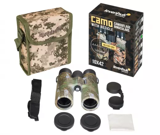 Levenhuk Camo Grass 10x42 бинокль с сеткой