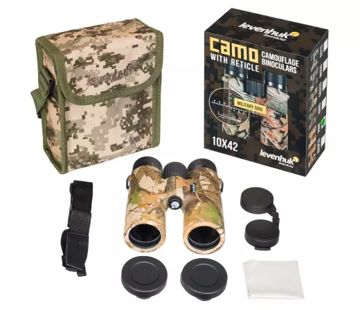 Levenhuk Camo Pine 10x42 бинокль с сеткой