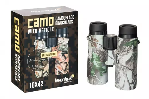 Levenhuk Camo Moss 10x42 бинокль с сеткой